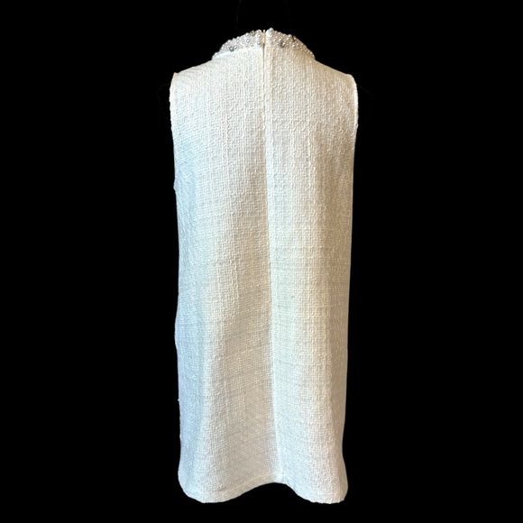 Tweed Pearl Embellished Shift Dress Small - Picture 9 of 13